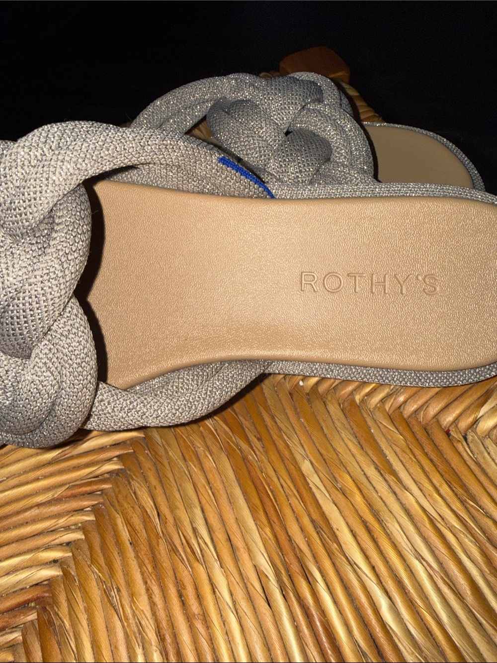 Rothy's Knotted Slide Sandal in Light Gray